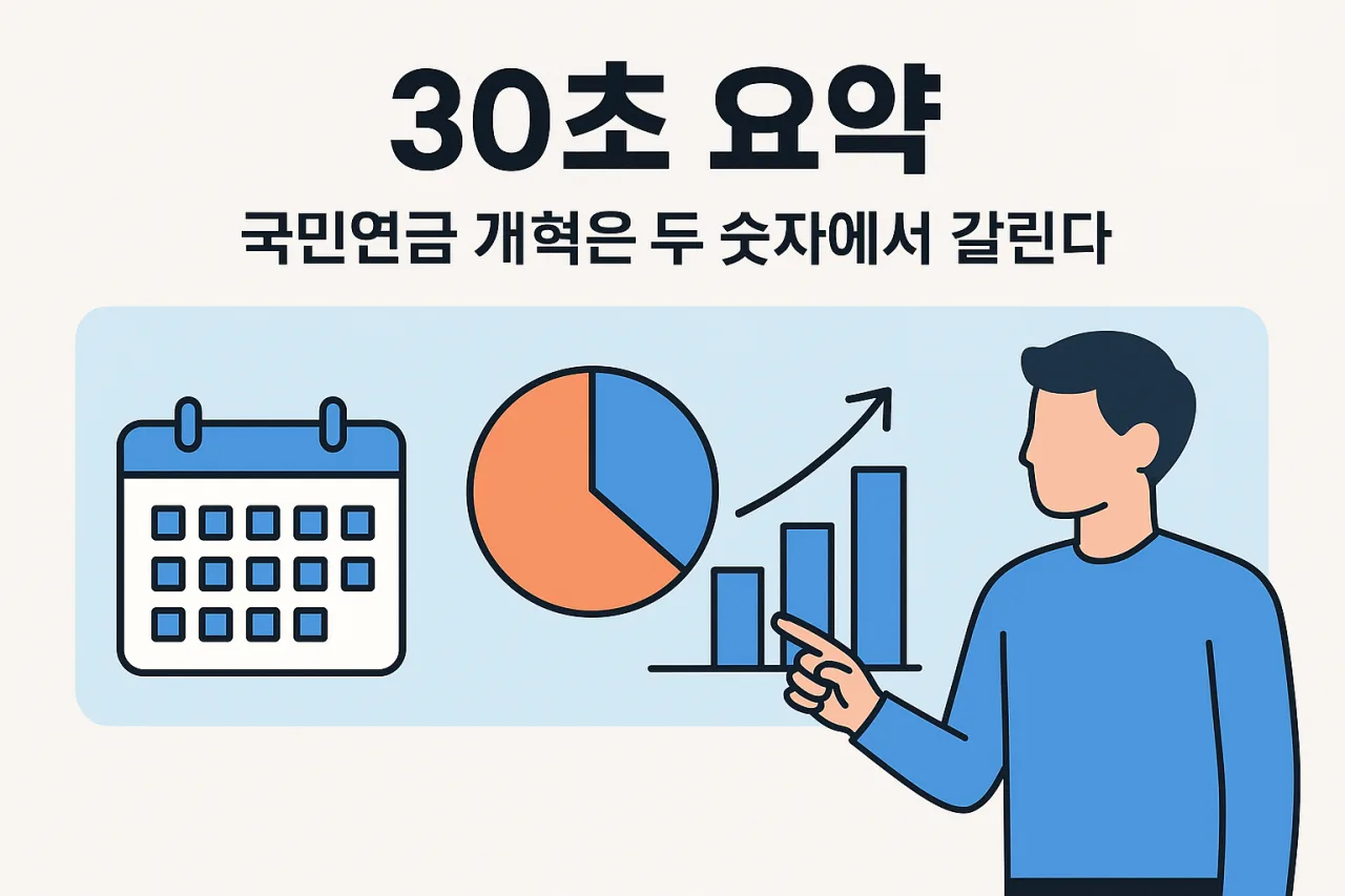 30초 요약: 국민연금 개혁은 두 숫자에서 갈린다 안내 이미지