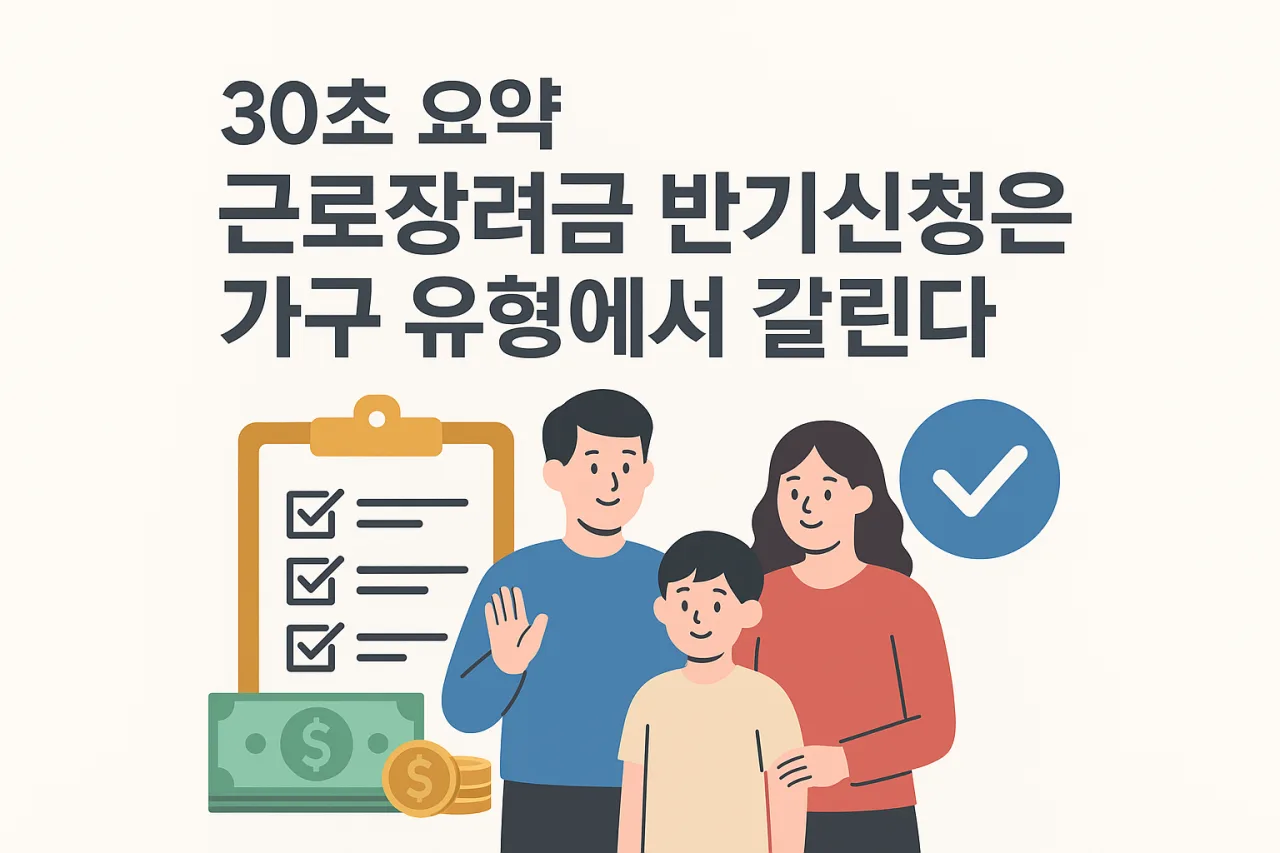 30초 요약: 근로장려금 반기신청은 가구 유형에서 갈린다 안내 이미지