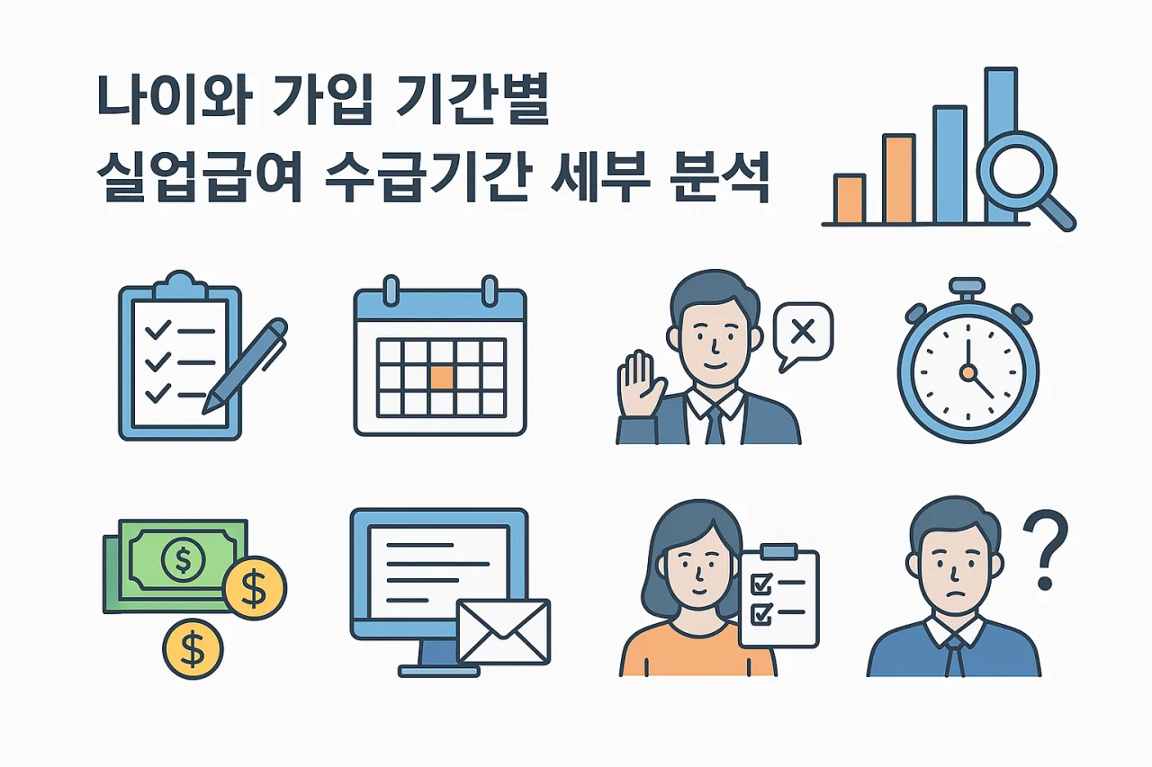 실업급여 조건과 지급액 - 나이와 가입 기간별 실업급여 수급기간 세부 분석