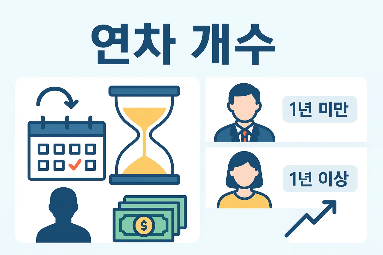연차휴가 계산과 사용 - 연차 개수