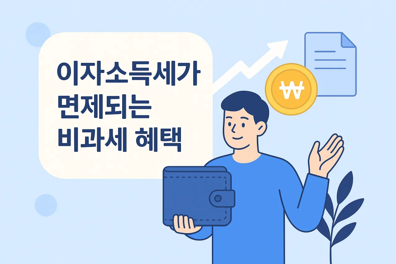 이자소득세가 면제되는 비과세 혜택 안내 이미지