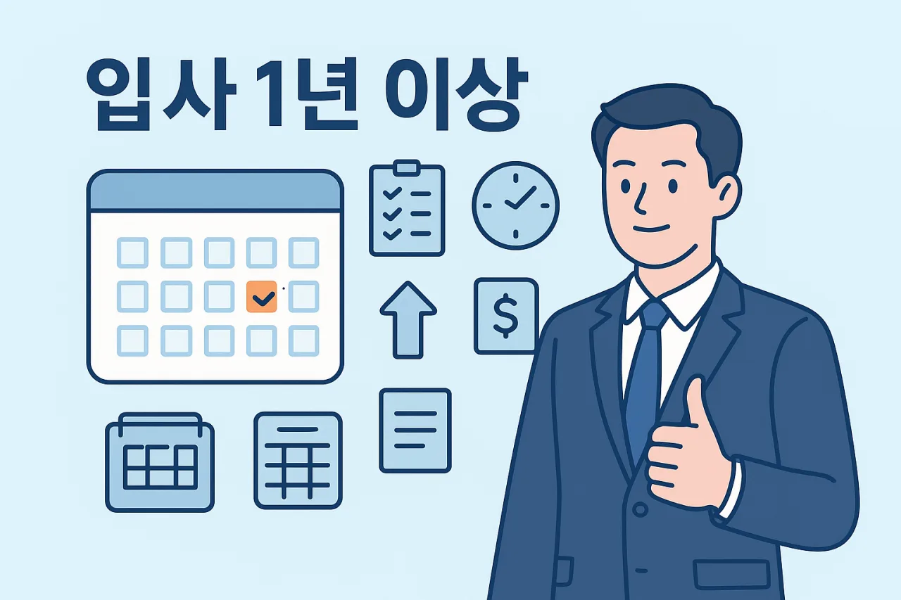 연차휴가 계산과 사용 - 입사 1년 이상