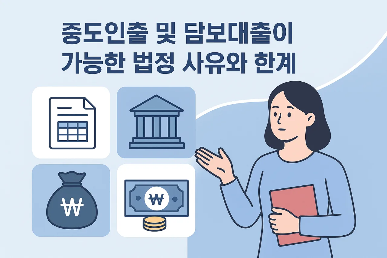 퇴직연금과 퇴직금 차 - 중도인출 및 담보대출이 가능한 법정 사유와 한계
