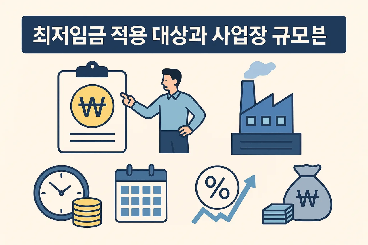 최저임금 결정 - 최저임금 적용 대상과 사업장 규모별 기준