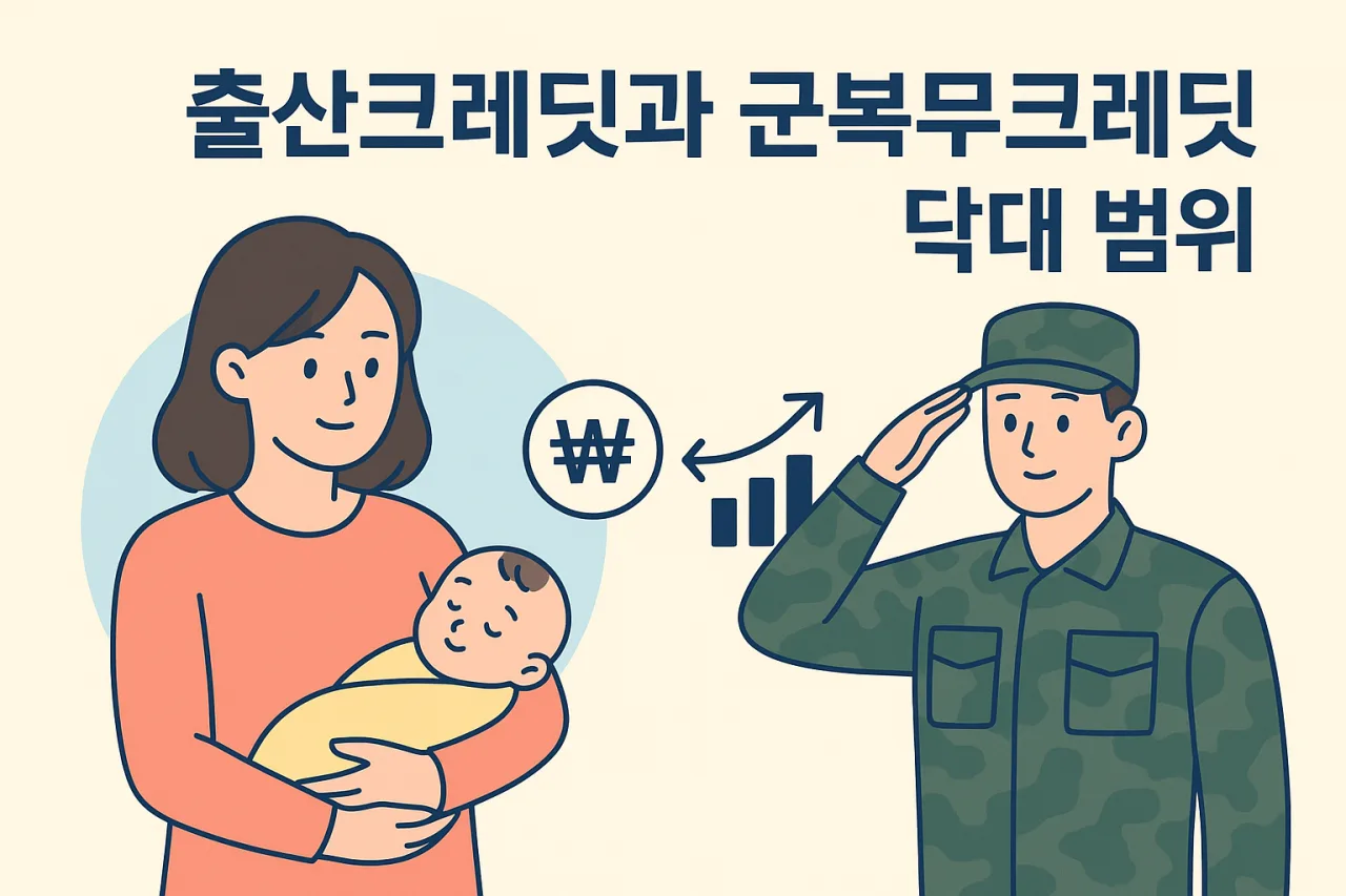 출산크레딧과 군복무크레딧 확대 범위 안내 이미지