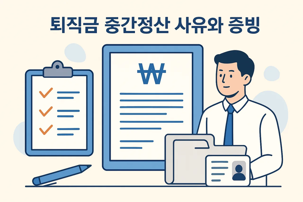 퇴직금 계산 방법과 지급 - 퇴직금 중간정산 사유와 증빙 서류