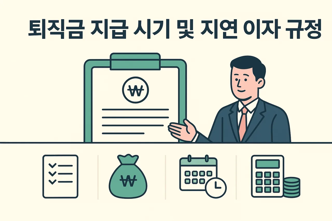 퇴직금 계산 방법과 지급 - 퇴직금 지급 시기 및 지연 이자 규정